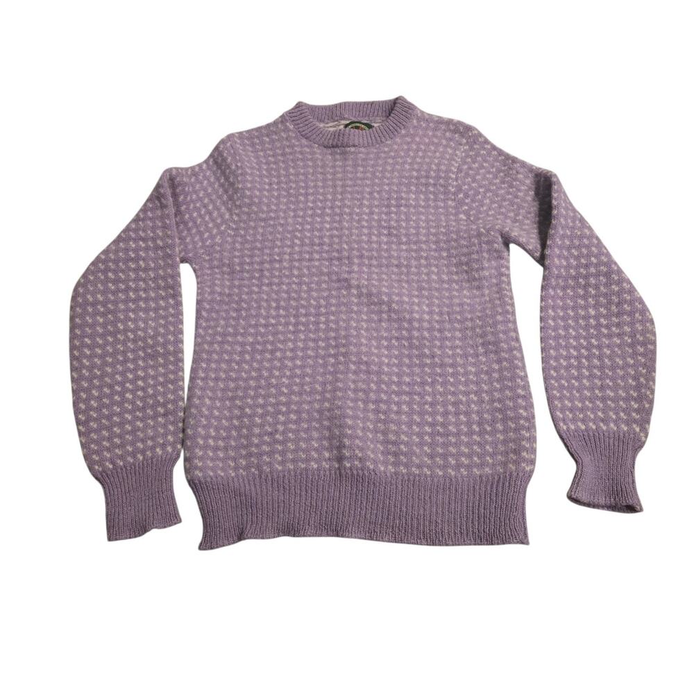 Vtg Alps Rugged Outdoors Women's 100% Wool Sweater XL Merrimac Valley Purple